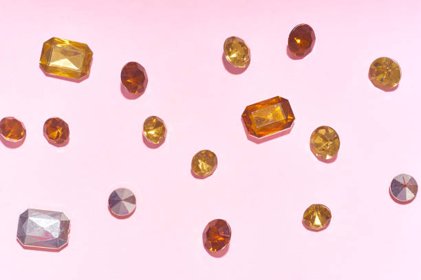 istock Flatlay with glimmering spangles on pink background. Festive party concept 1196653793