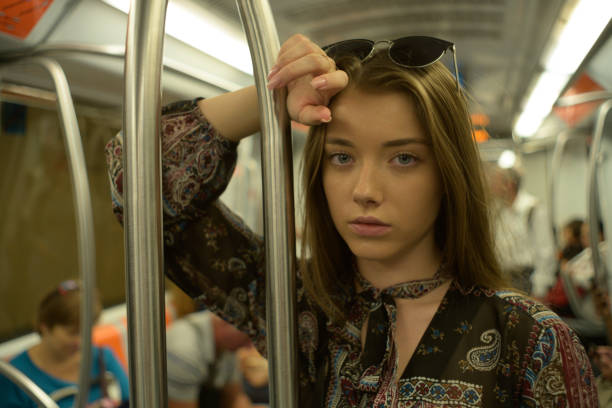 istock Pensive girl in the subway 1196662022