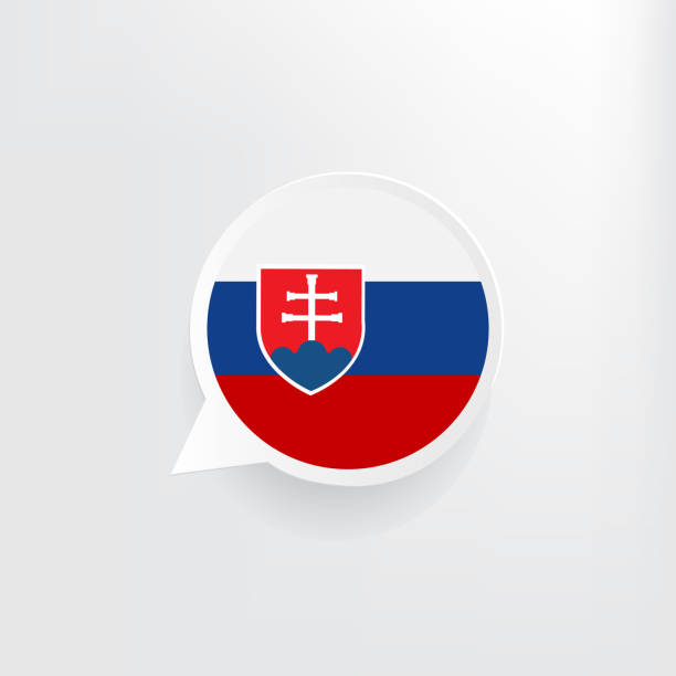 Slovakia Flag Speech Bubble Slovakian flag three dimensional speech bubble background. slovak language stock illustrations