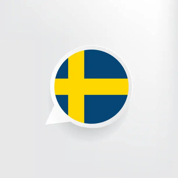 Vector illustration of Sweden Flag Speech Bubble
