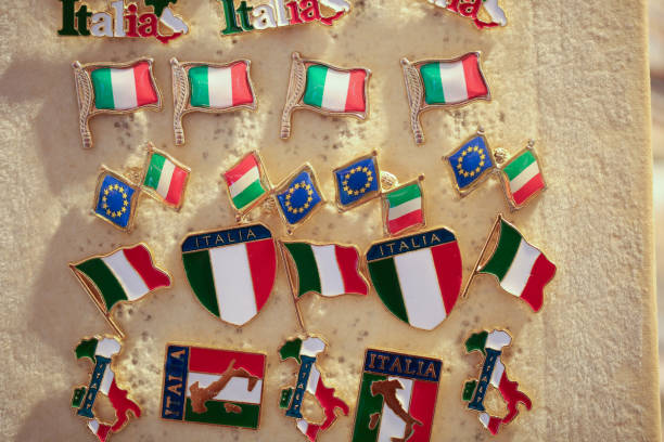 Badges of italian flags