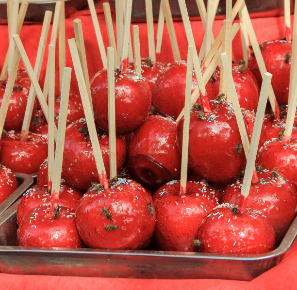 istock Red sweet Apples topped with syrup melted sugar 1196667468