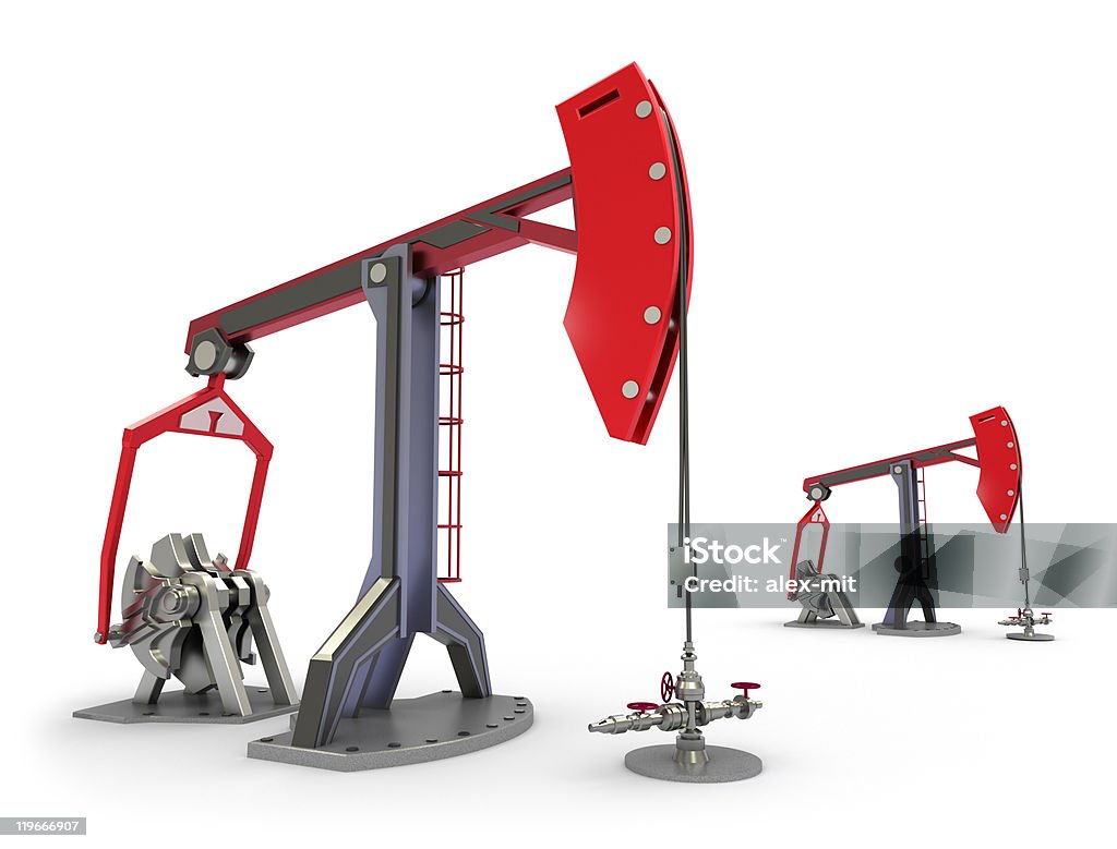 Нефтяная платформа: Насос разъемы Изолирован на белом - Стоковые фото Без людей роялти-фри