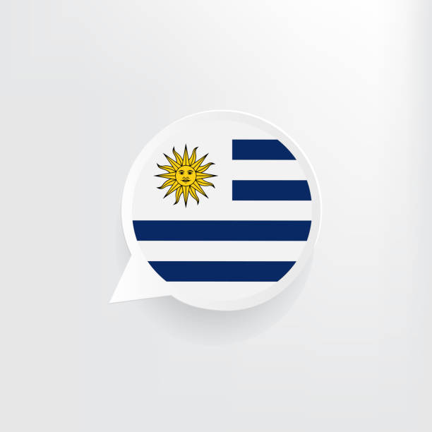 ウルグアイ旗スピーチバブル - uruguayan flag点のイラスト素材／クリップアート素材／マンガ素材／アイコン素材