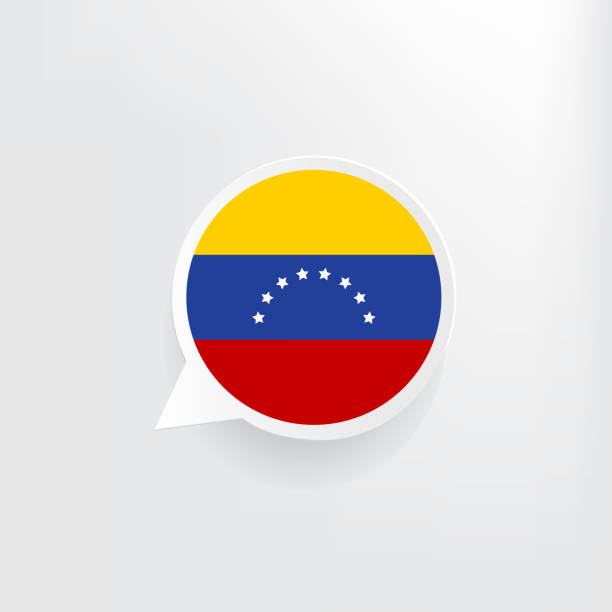 венесуэла флаг речи пузырь - venezuelan flag stock illustrations