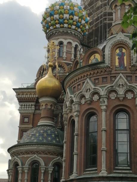 Old Cathedral in Saint Petersberg Facade of nice Russian church dearness stock pictures, royalty-free photos & images