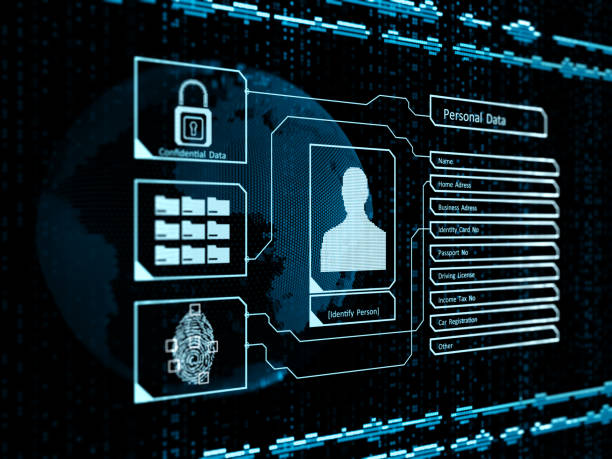 istock Person identity concept with touch screen biometrics 1196677985