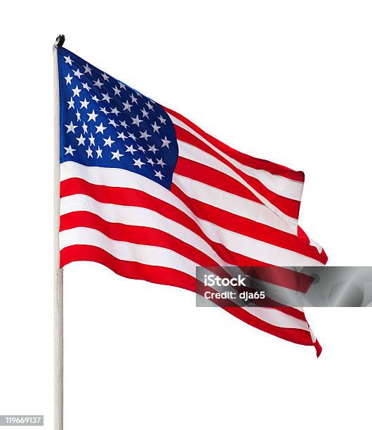 American Flag Stock Photo - Download Image Now - American Flag, Cut Out, White Background