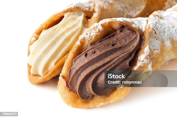 Cannoli Stock Photo - Download Image Now - Cannoli, Chocolate, White Background