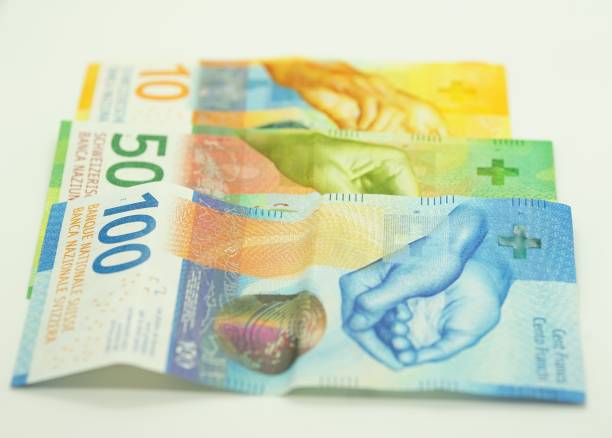 istock Swiss Franc isolated on white background 1196695531
