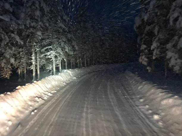 istock Snowy road journey 1196699854