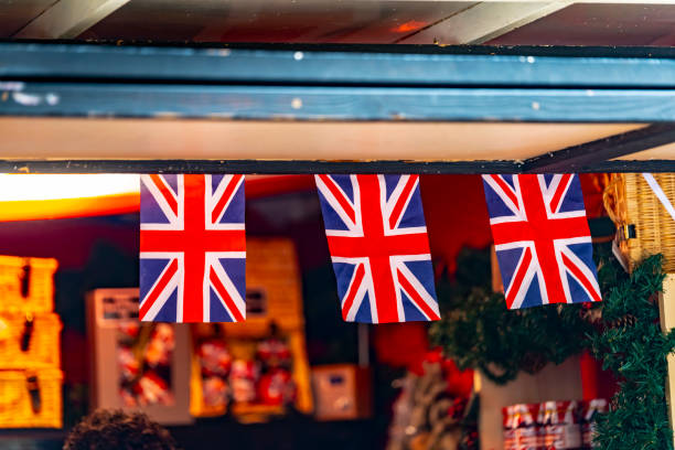 istock 2019 Union flags on a Christmas Market Stall 1196701156