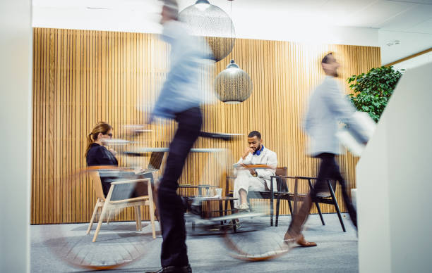 istock Business people sitting in the lobby 1196701410