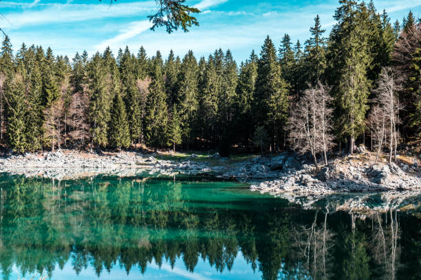 istock Spring morning at the alpine lake 1196701486