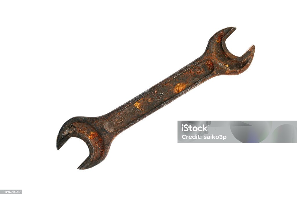 Old key nut isolated  Color Image Stock Photo