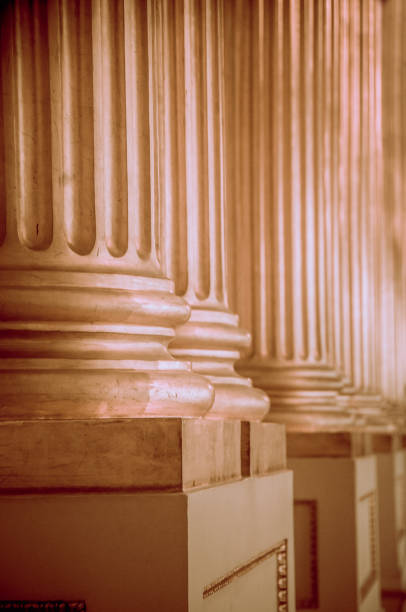 beautiful golden pillar - column base strength courthouse imagens e fotografias de stock