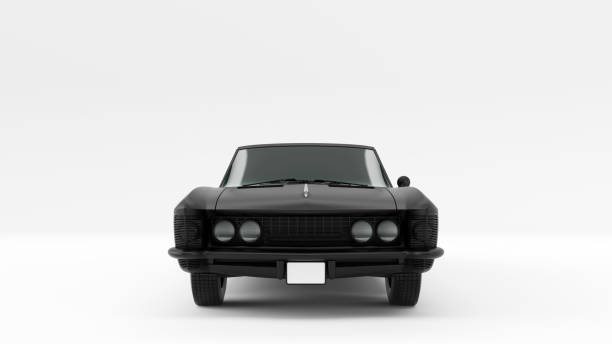istock Powerful Matte Black Gangster Luxury 1960's Style Car 1196713883