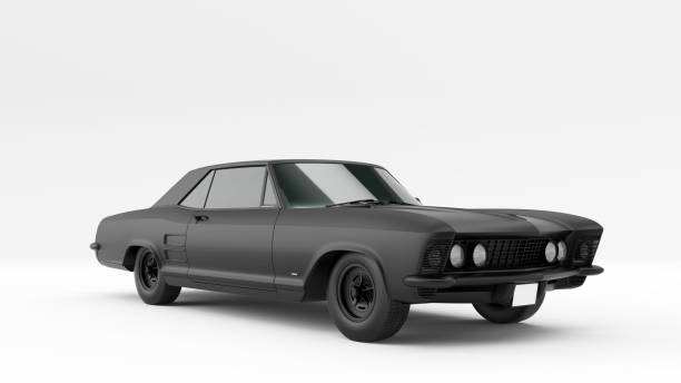 istock Powerful Matte Black Gangster Luxury 1960's Style Car 1196713896