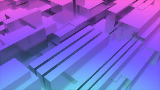 istock 3D Abstract Iridescent Geometric Shapes Background 1196714976