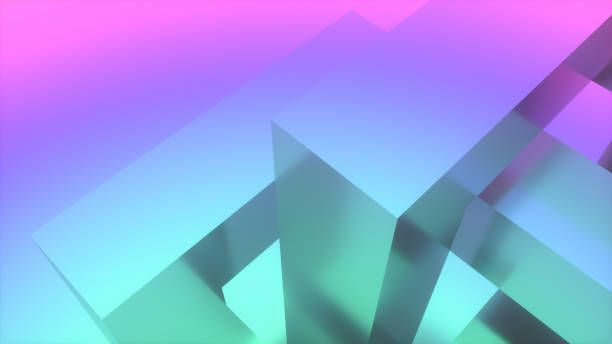 istock 3D Abstract Iridescent Geometric Shapes Background 1196715192