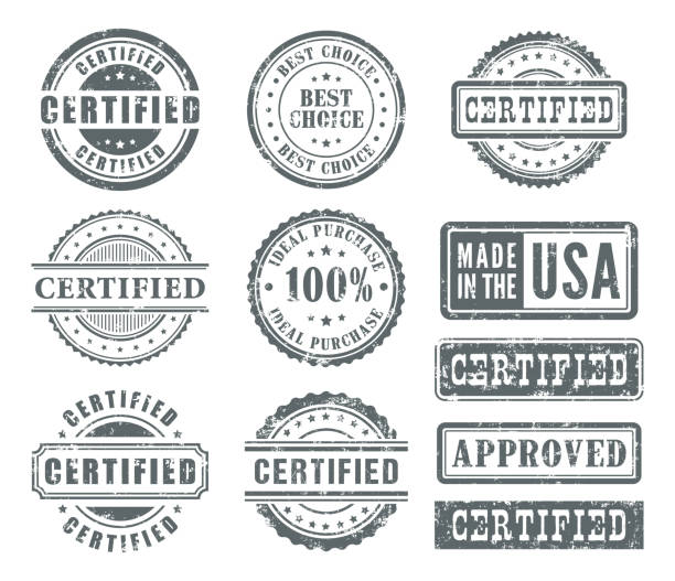 набор резиновых марок - computer icon symbol quality control elegance stock illustrations