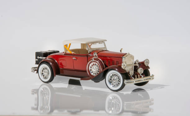 istock classic red and white convertible collection car 1/43 scale 1196722428