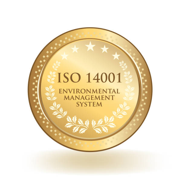 iso 14001 система экологического менеджмента стандартный сертифицированный значок - medal control computer icon symbol stock illustrations