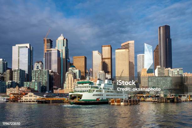 Bainbridge Ferry Stock Photo - Download Image Now - Seattle, Ferry, Arrival