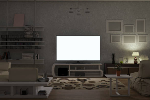 istock Modern Living Room In The Evening 1196728247