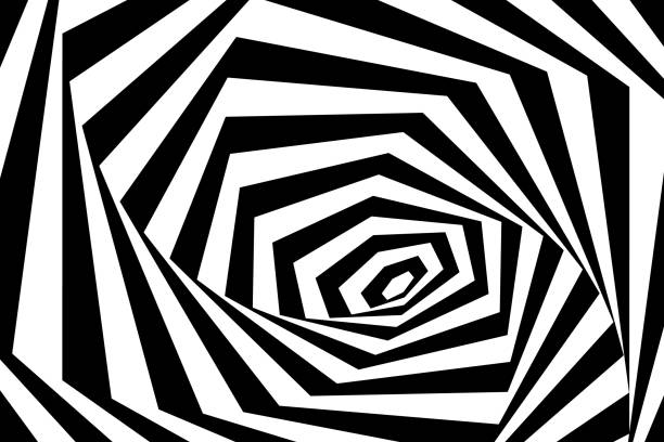 istock Vector illustration of background in op art style, optical illusion. 1196731165