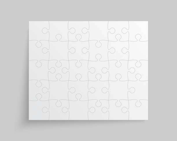 wektor tło biały kawałek układanki ramki - solution jigsaw piece jigsaw puzzle problems stock illustrations