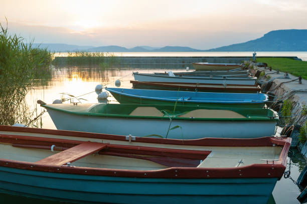 Boats at lake Balaton Hungary