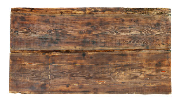istock Wooden board plank isolated on white background 1196732829