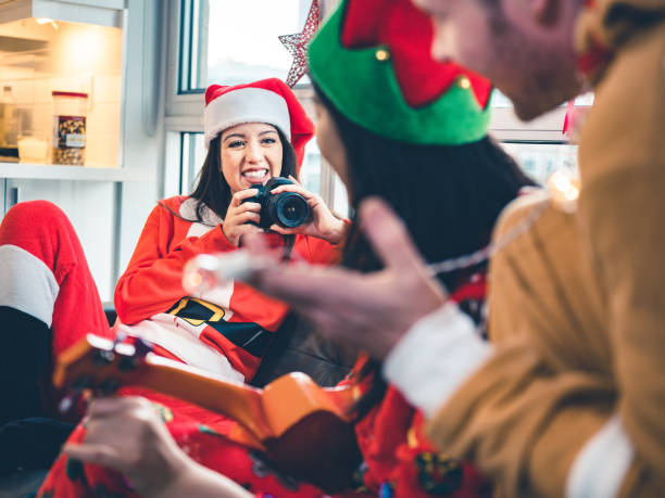 istock Millennial Christmas party 1196732963