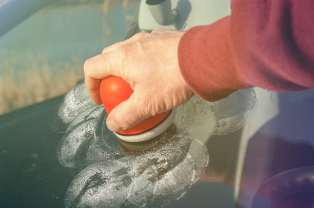 istock Car windshield polish against scratches 1196735294