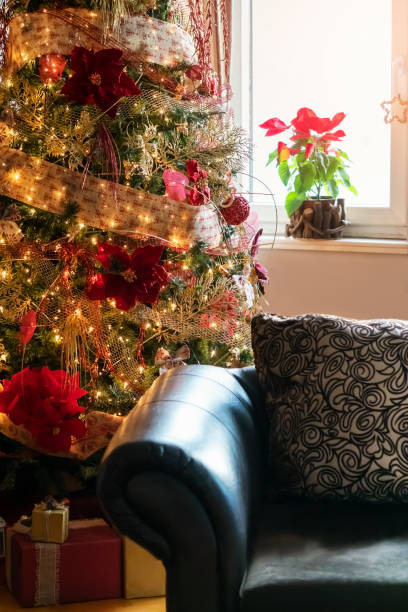 istock Christmas tree in the living room background 1196735895