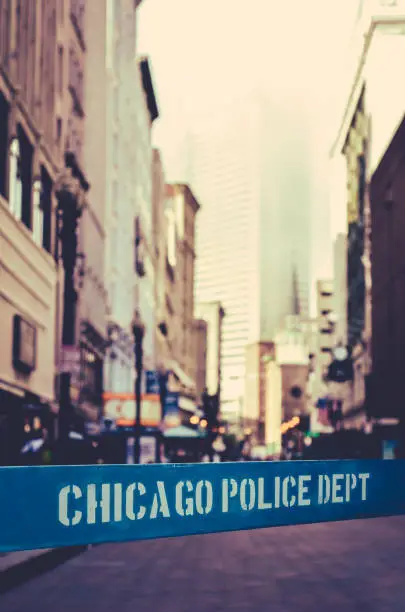 Retro Style Photo Of A Police Riot Barrier In Chicago, Illinois