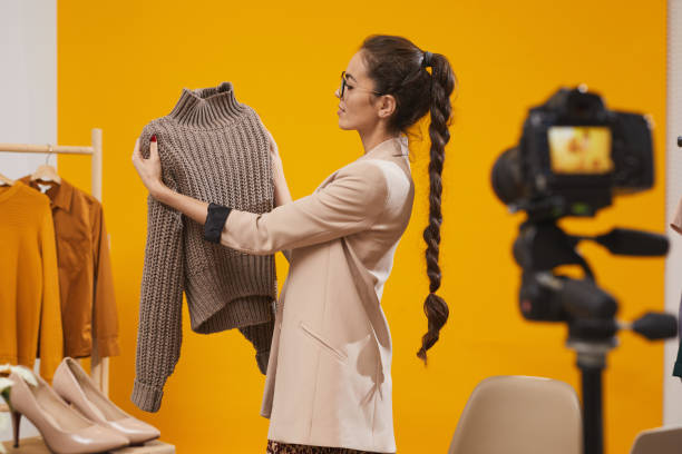 istock Fashion Vlogger Filming Video 1196741141
