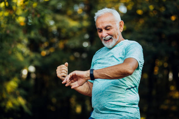 istock Adult person checking the time and pace 1196744660