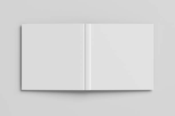 istock Blank white square open and upside down book cover 1196749287
