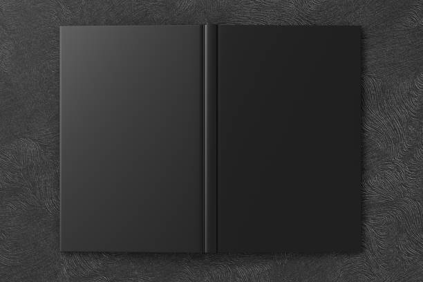 istock Blank black vertical open and upside down book cover 1196749877