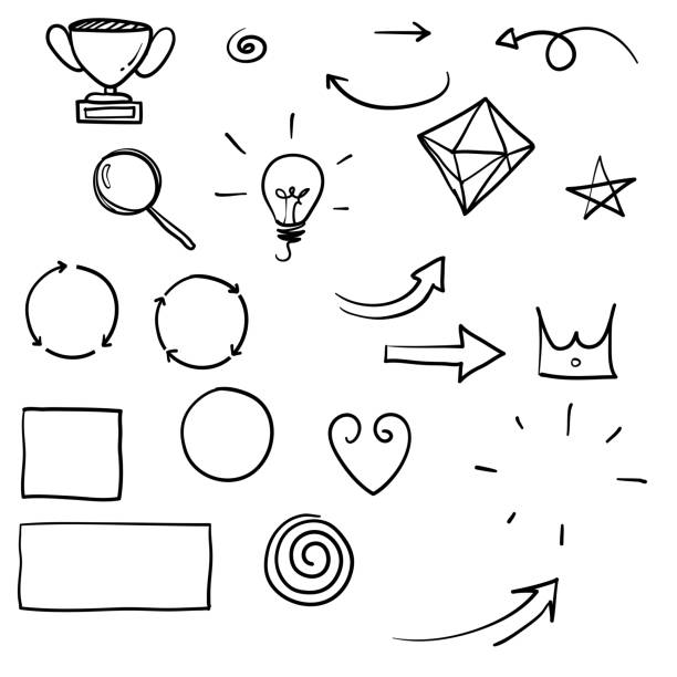 doodle infographic element illustration for your design or text vector isolated on white background doodle infographic element illustration for your design or text vector isolated on white background arrowslit stock illustrations