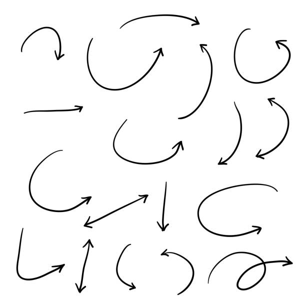 doodle Arrows icons vector hand drawn editable set. Arrow sketch handmade doodle swipe up symbol sign isolated on white background.vector doodle Arrows icons vector hand drawn editable set. Arrow sketch handmade doodle swipe up symbol sign isolated on white background.vector arrowslit stock illustrations