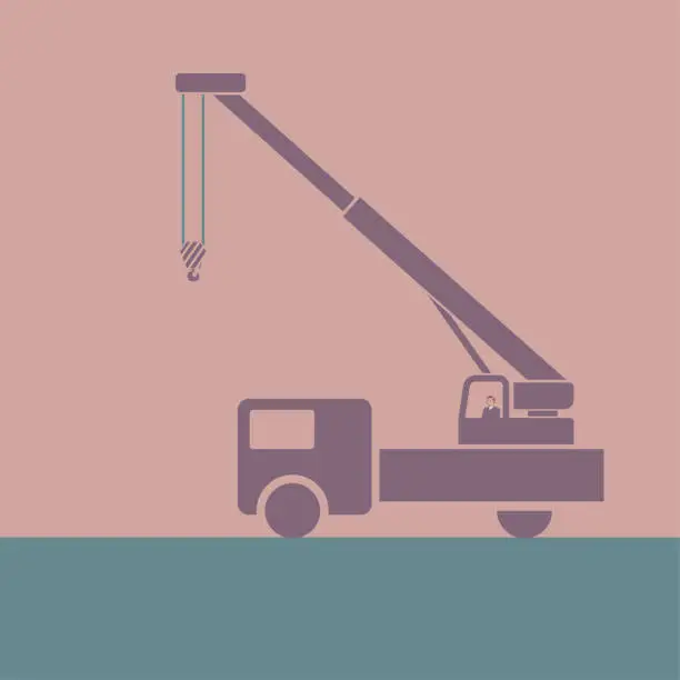 Vector illustration of Vector drawn crane.