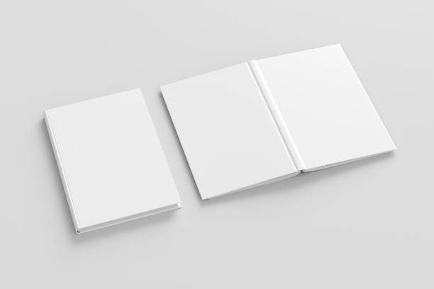 istock Blank white vertical closed and open and upside down book cover 1196756978