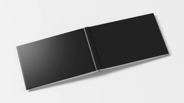 istock Blank black horizontal open and upside down book cover 1196757151