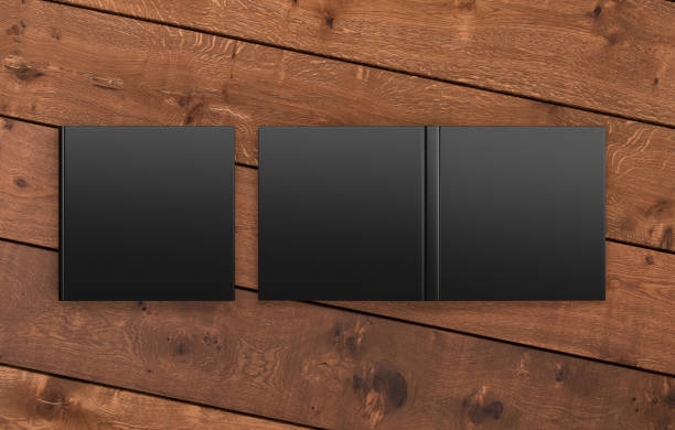 istock Blank black square closed and open and upside down book cover 1196757177