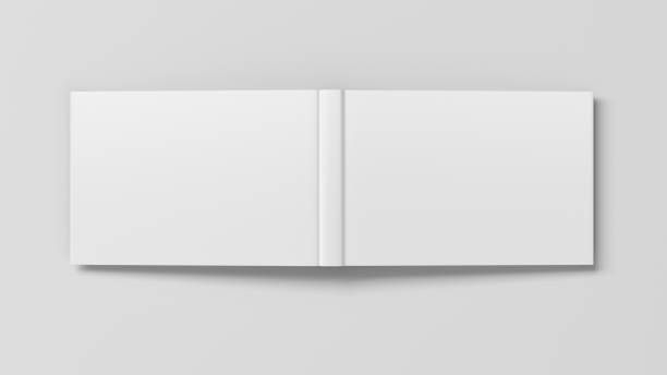 istock Blank white horizontal open and upside down book cover 1196758028