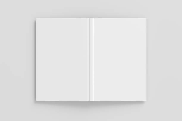istock Blank white vertical open and upside down book cover 1196758236