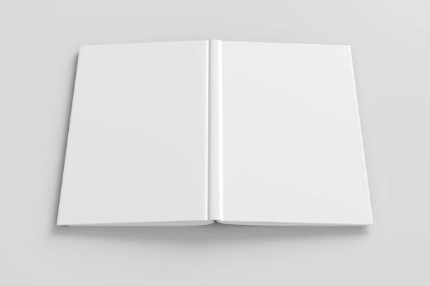 istock Blank white vertical open and upside down book cover 1196758252